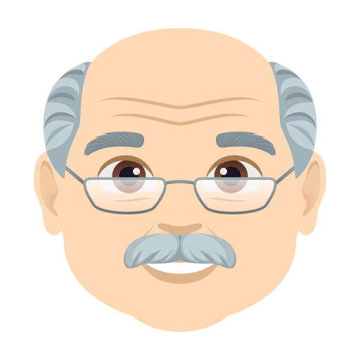 old man: light skin tone — JoyPixels