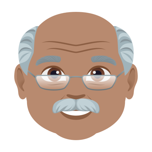 old man: medium skin tone — JoyPixels