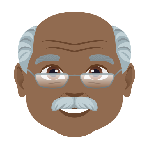 old man: medium-dark skin tone — JoyPixels