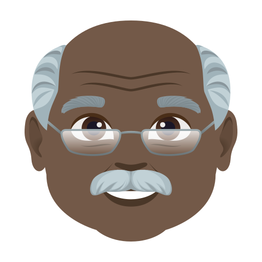 old man: dark skin tone — JoyPixels