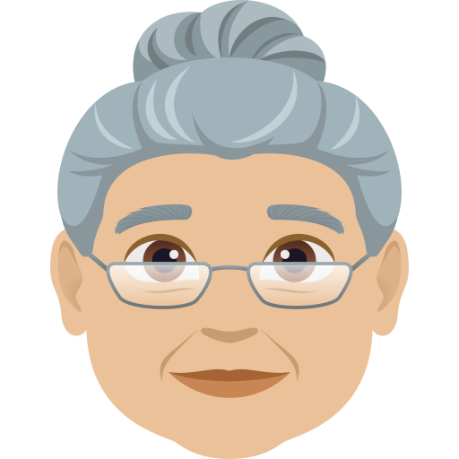 old woman: medium-light skin tone — JoyPixels