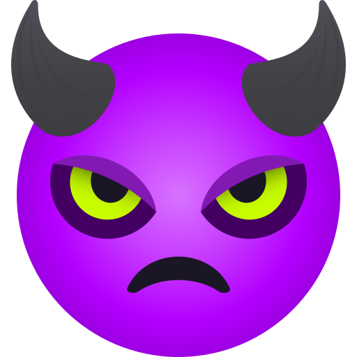Angry Face with Horns as drawn by JoyPixels in 10.0