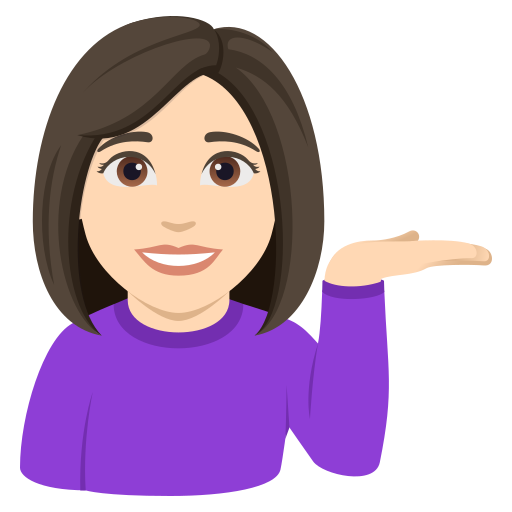 woman tipping hand: light skin tone — JoyPixels