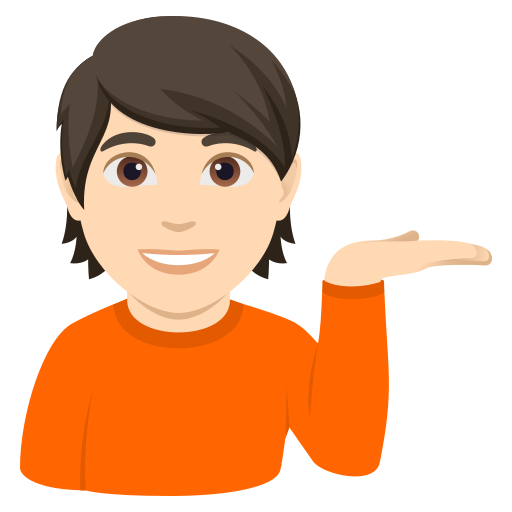 person tipping hand: light skin tone — JoyPixels