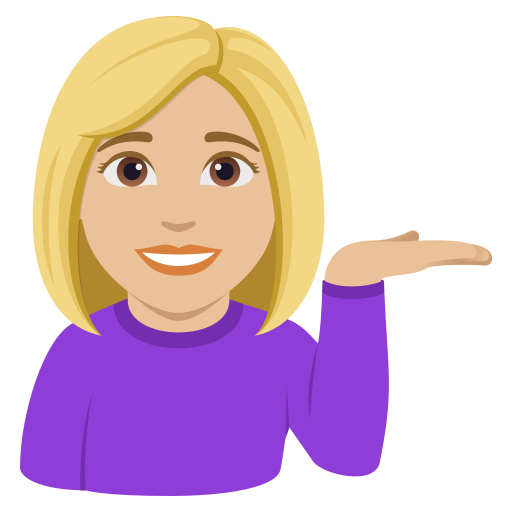 woman tipping hand: medium-light skin tone — JoyPixels