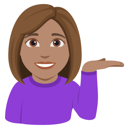 woman tipping hand: medium skin tone — JoyPixels