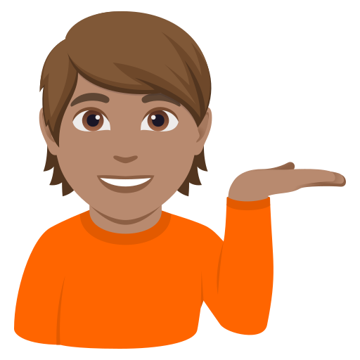 person tipping hand: medium skin tone — JoyPixels