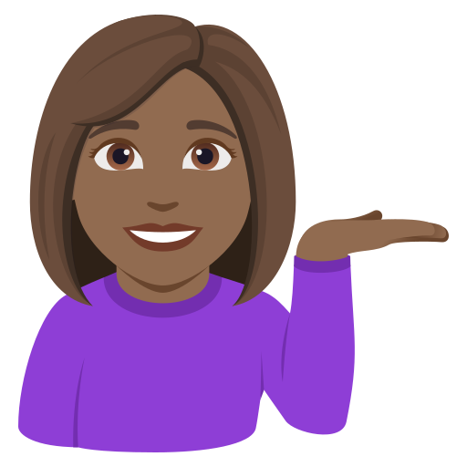 woman tipping hand: medium-dark skin tone — JoyPixels