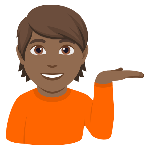 person tipping hand: medium-dark skin tone — JoyPixels