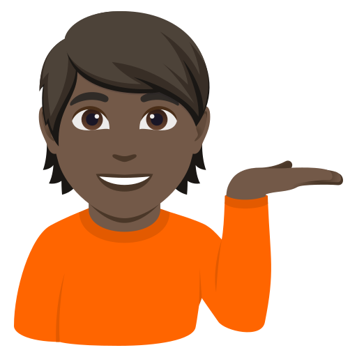 person tipping hand: dark skin tone — JoyPixels