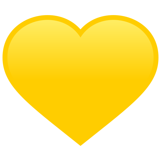 Yellow Heart as drawn by JoyPixels in 10.0