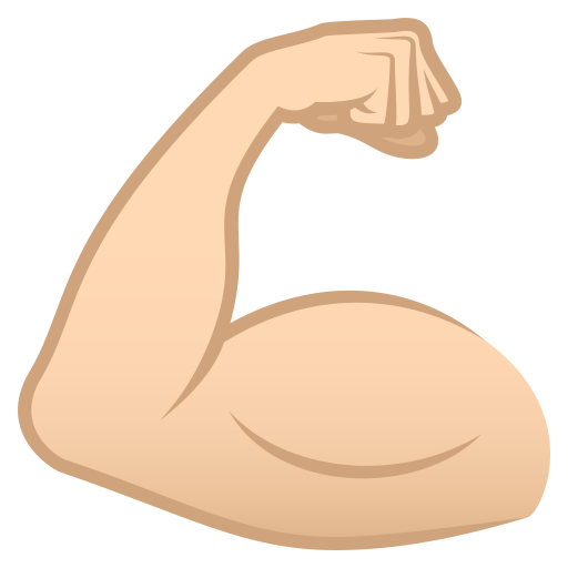flexed biceps: light skin tone — JoyPixels
