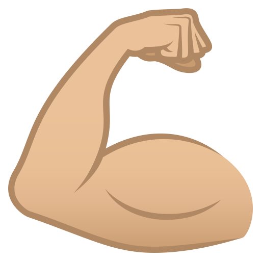 flexed biceps: medium-light skin tone — JoyPixels