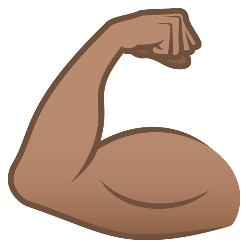flexed biceps: medium skin tone — JoyPixels