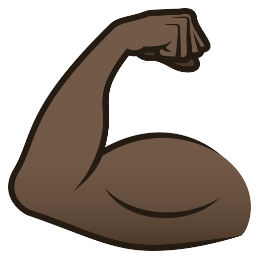 flexed biceps: dark skin tone — JoyPixels