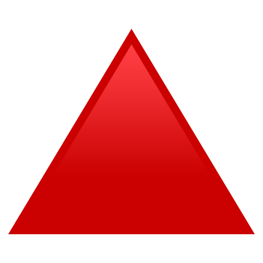 Triangolo Rosso Con Punta Verso L’alto as drawn by JoyPixels in 10.0