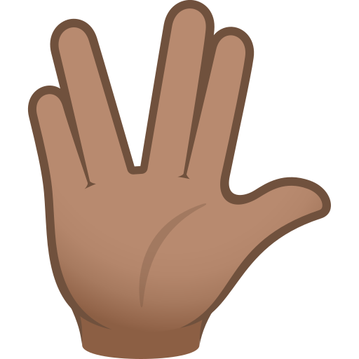 vulcan salute: medium skin tone — JoyPixels
