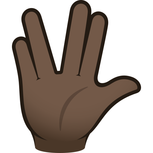 vulcan salute: dark skin tone — JoyPixels