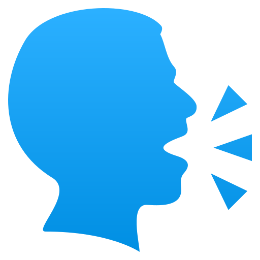 Speaking Head as drawn by JoyPixels in 10.0