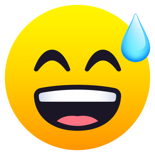 Grinning Face with Sweat, the design in this release
