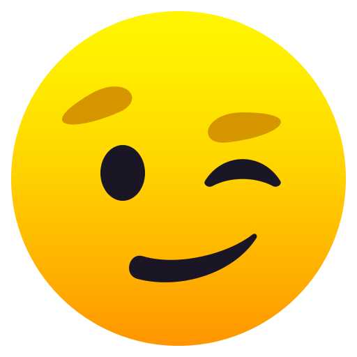 Winking Face as drawn by JoyPixels in 10.0