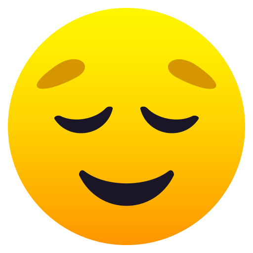 Relieved Face as drawn by JoyPixels in 10.0