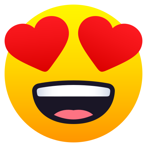Smiling Face with Heart-Eyes as drawn by JoyPixels in 10.0