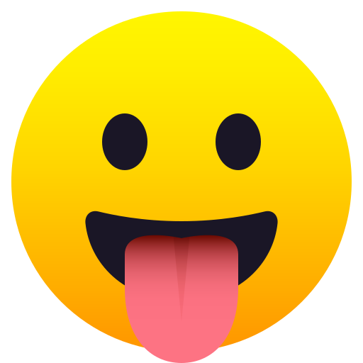 Face with Tongue as drawn by JoyPixels in 10.0