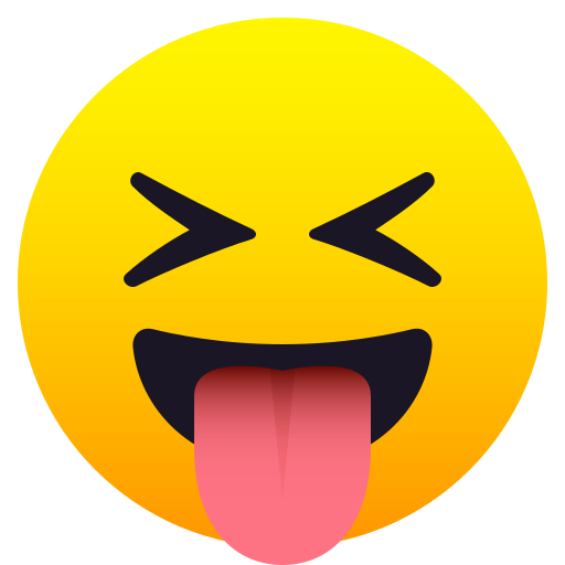 Squinting Face with Tongue as drawn by JoyPixels in 10.0