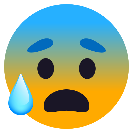Anxious Face with Sweat as drawn by JoyPixels in 10.0