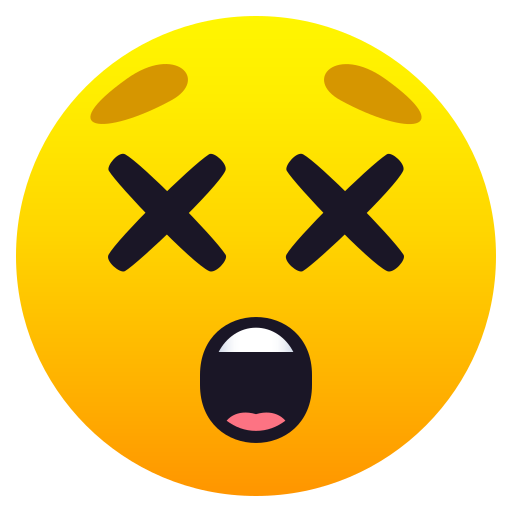 Face with Crossed-Out Eyes as drawn by JoyPixels in 10.0