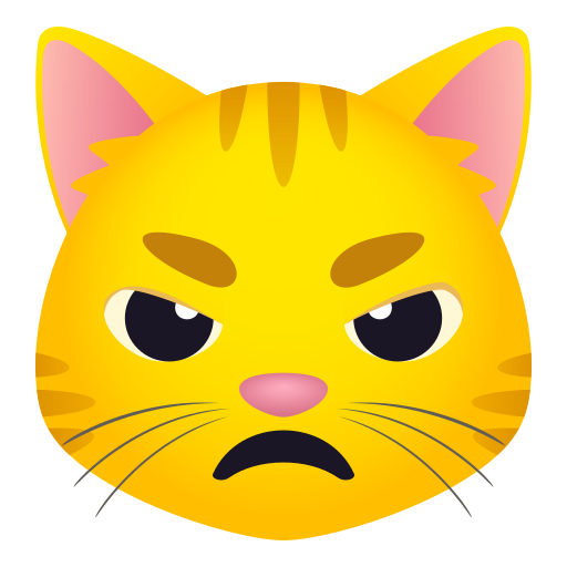 Pouting Cat as drawn by JoyPixels in 10.0