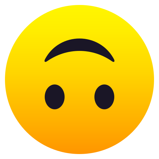 Upside-Down Face as drawn by JoyPixels in 10.0