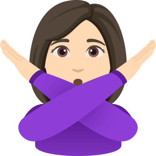 woman gesturing NO: light skin tone — JoyPixels