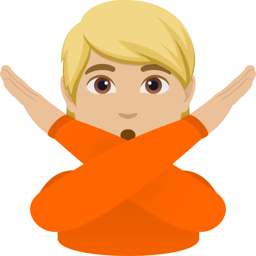person gesturing NO: medium-light skin tone — JoyPixels