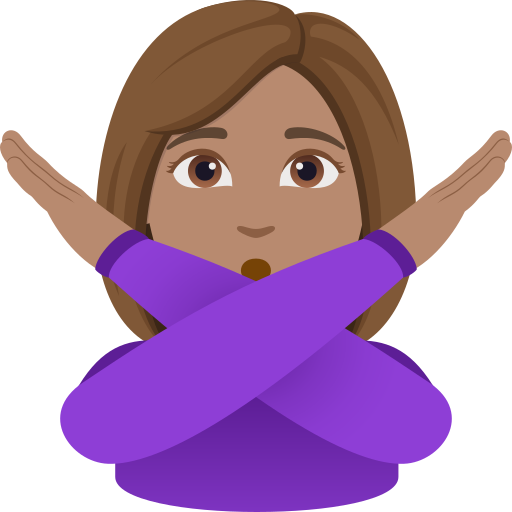 woman gesturing NO: medium skin tone — JoyPixels