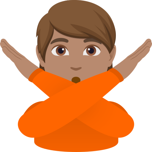 person gesturing NO: medium skin tone — JoyPixels
