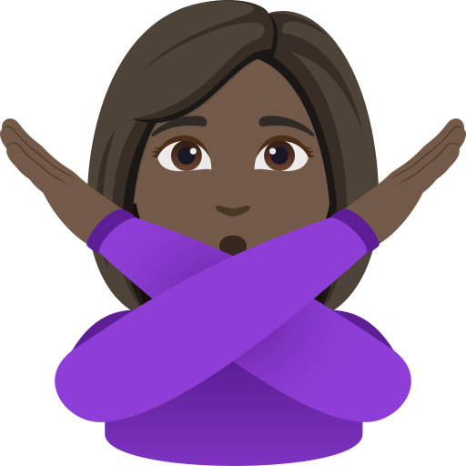woman gesturing NO: dark skin tone — JoyPixels