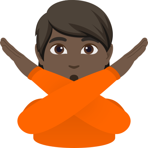 person gesturing NO: dark skin tone — JoyPixels