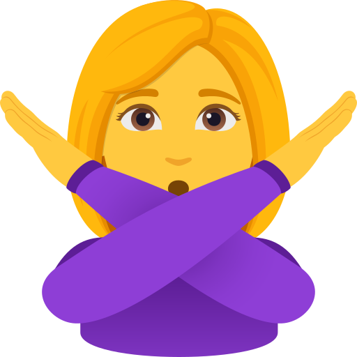 woman gesturing NO — JoyPixels