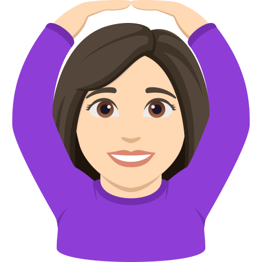woman gesturing OK: light skin tone — JoyPixels