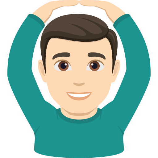 man gesturing OK: light skin tone — JoyPixels