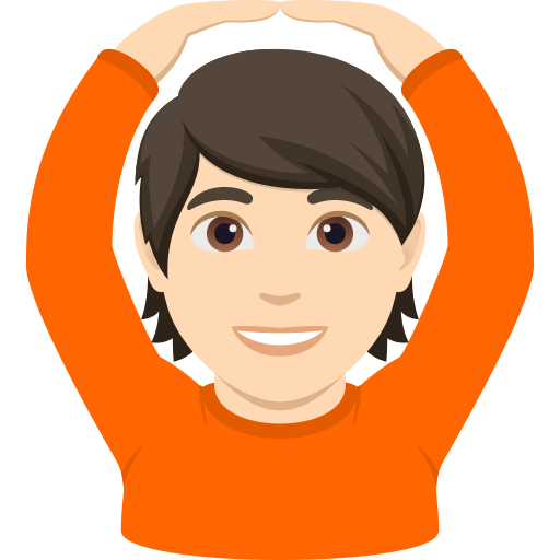 person gesturing OK: light skin tone — JoyPixels