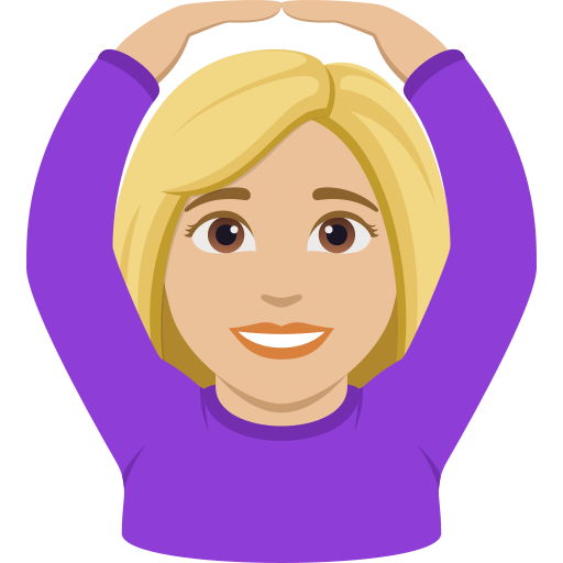 woman gesturing OK: medium-light skin tone — JoyPixels