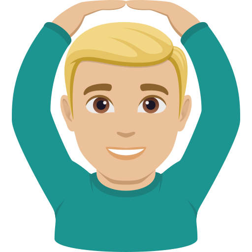 man gesturing OK: medium-light skin tone — JoyPixels