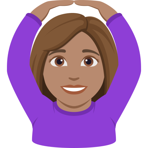 woman gesturing OK: medium skin tone — JoyPixels