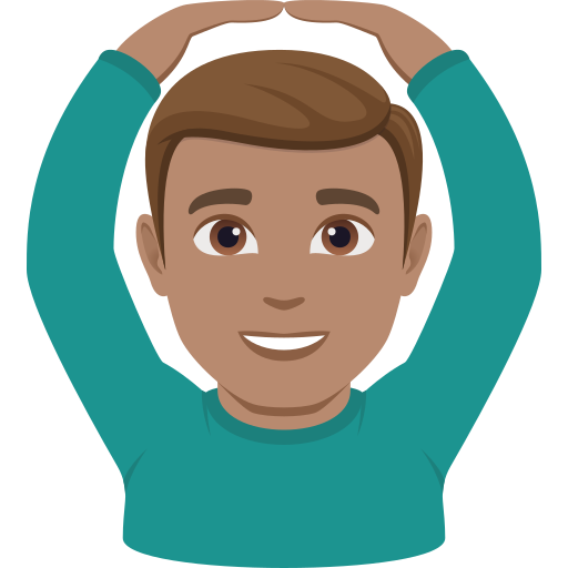 man gesturing OK: medium skin tone — JoyPixels