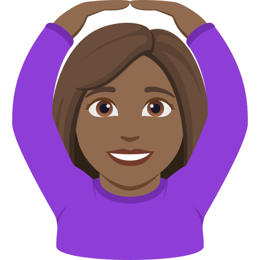woman gesturing OK: medium-dark skin tone — JoyPixels