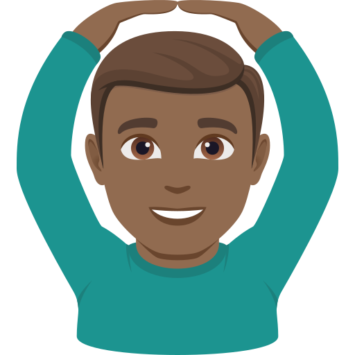 man gesturing OK: medium-dark skin tone — JoyPixels