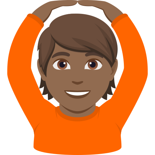 person gesturing OK: medium-dark skin tone — JoyPixels